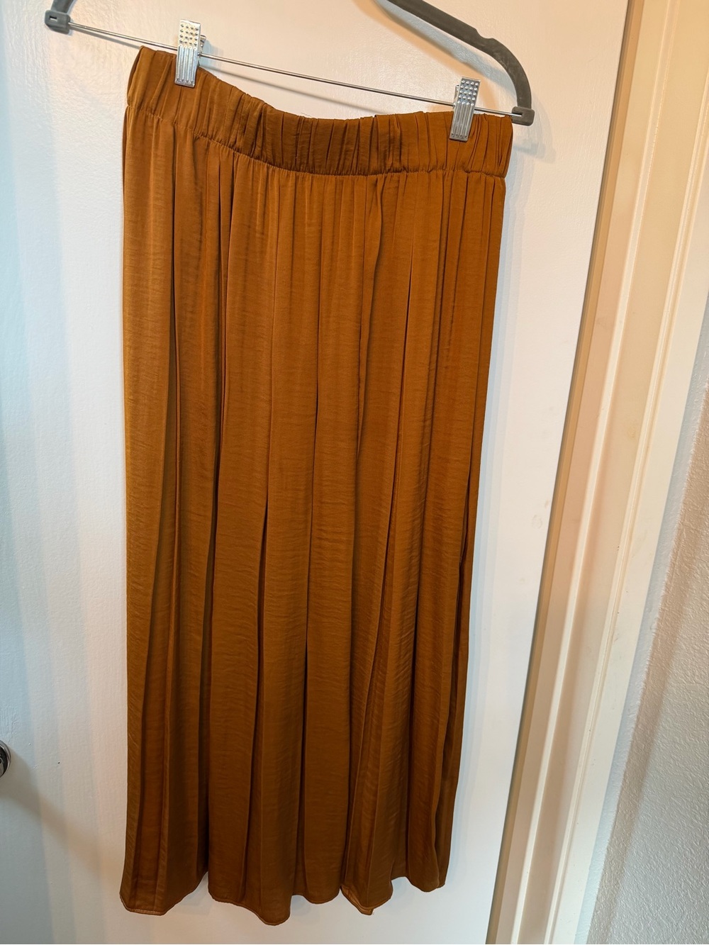 Topshop Rust Pleated Maxi Skirt